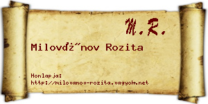 Milovánov Rozita névjegykártya
